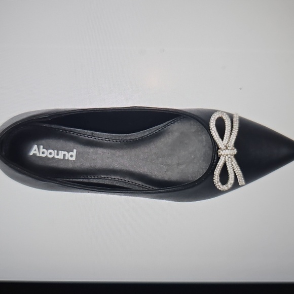 NWT Abound Gorgi Black Flat W Crystal Embellished Bow Size 7 - Picture 5 of 15